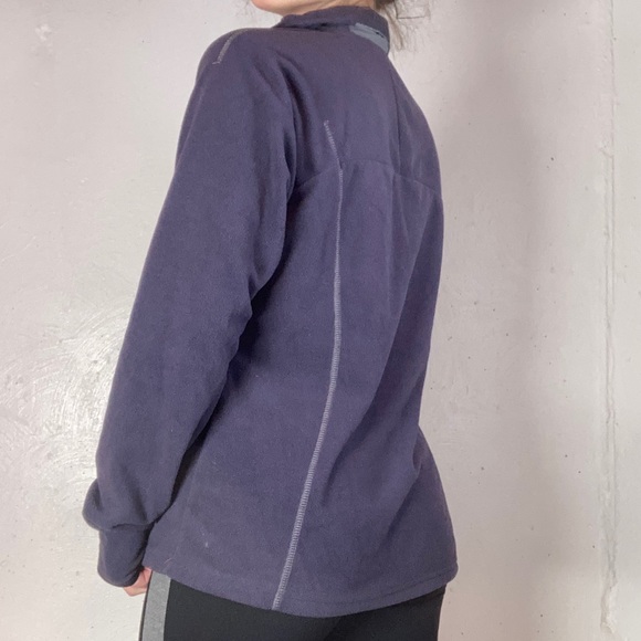 Soft Dark Purple Microfleece Embroidered Quarter Zip Pullover - Picture 7 of 10